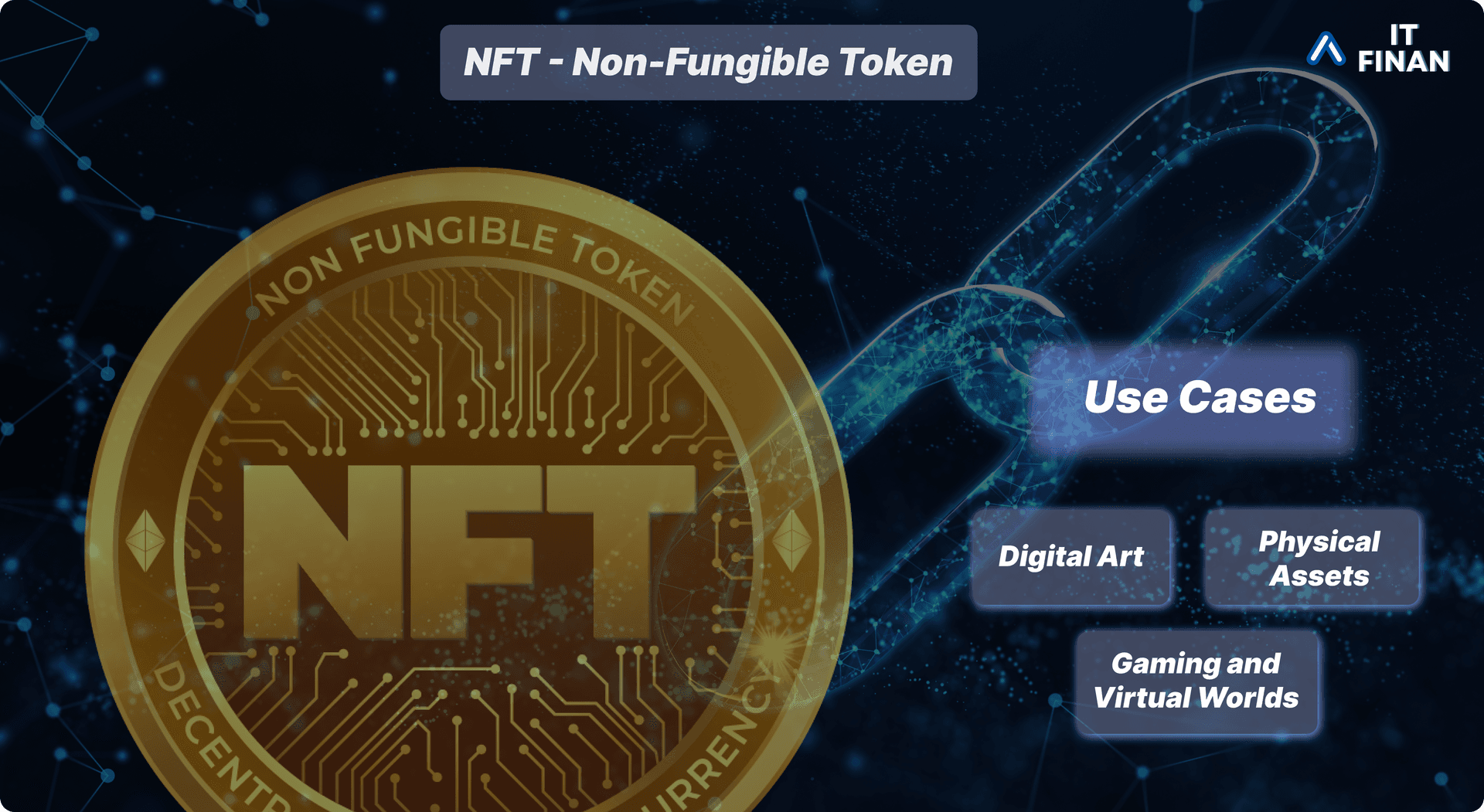 Illustration of NFTs and blockchain technology